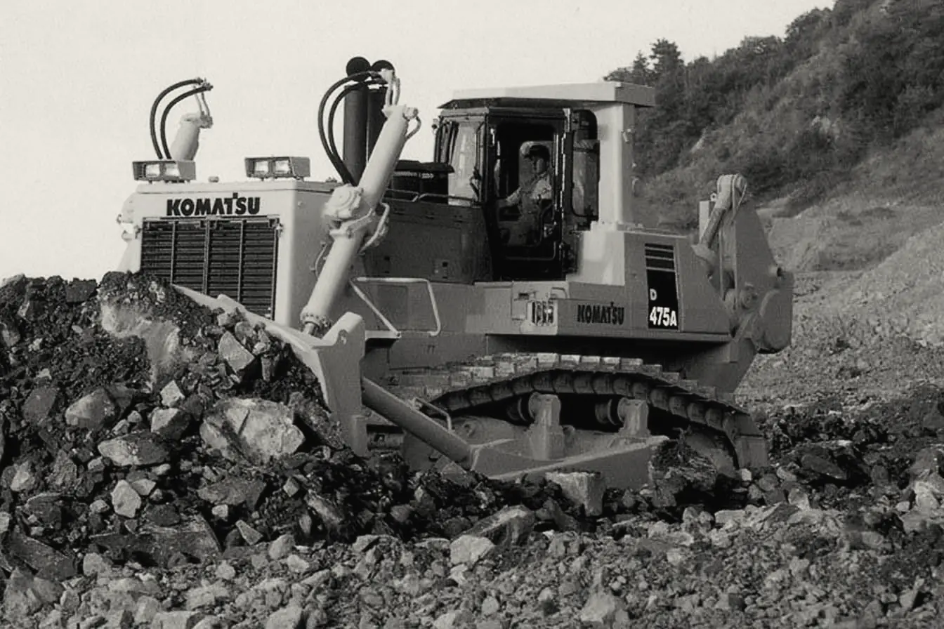 Bulldozer moviendo tierra en una obra